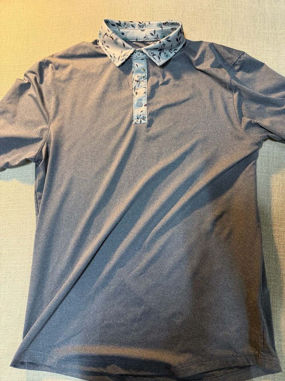 Swannies Men's Floral Collar Performance Golf Polo Shirt Medium